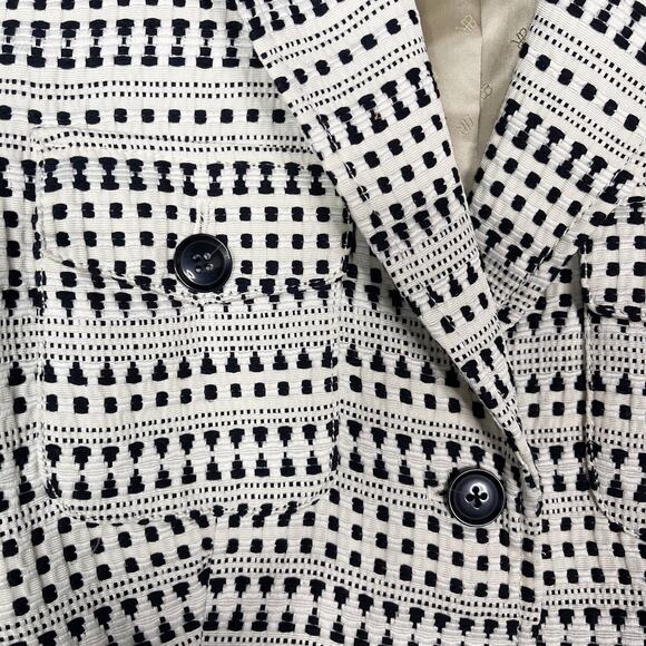 Banana Republic Womens 6 Black Ivory Heritage Safari Textured Blazer Jacket - Picture 5 of 9